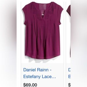 Daniel rainn plum/burgandy short sleeved top-